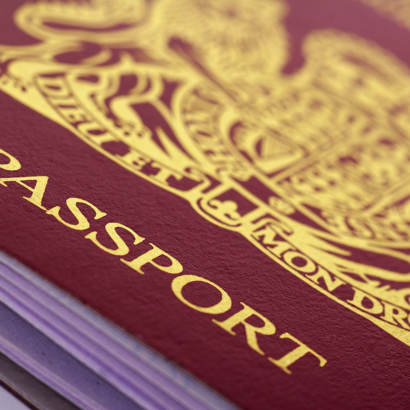 Close up of a British passport