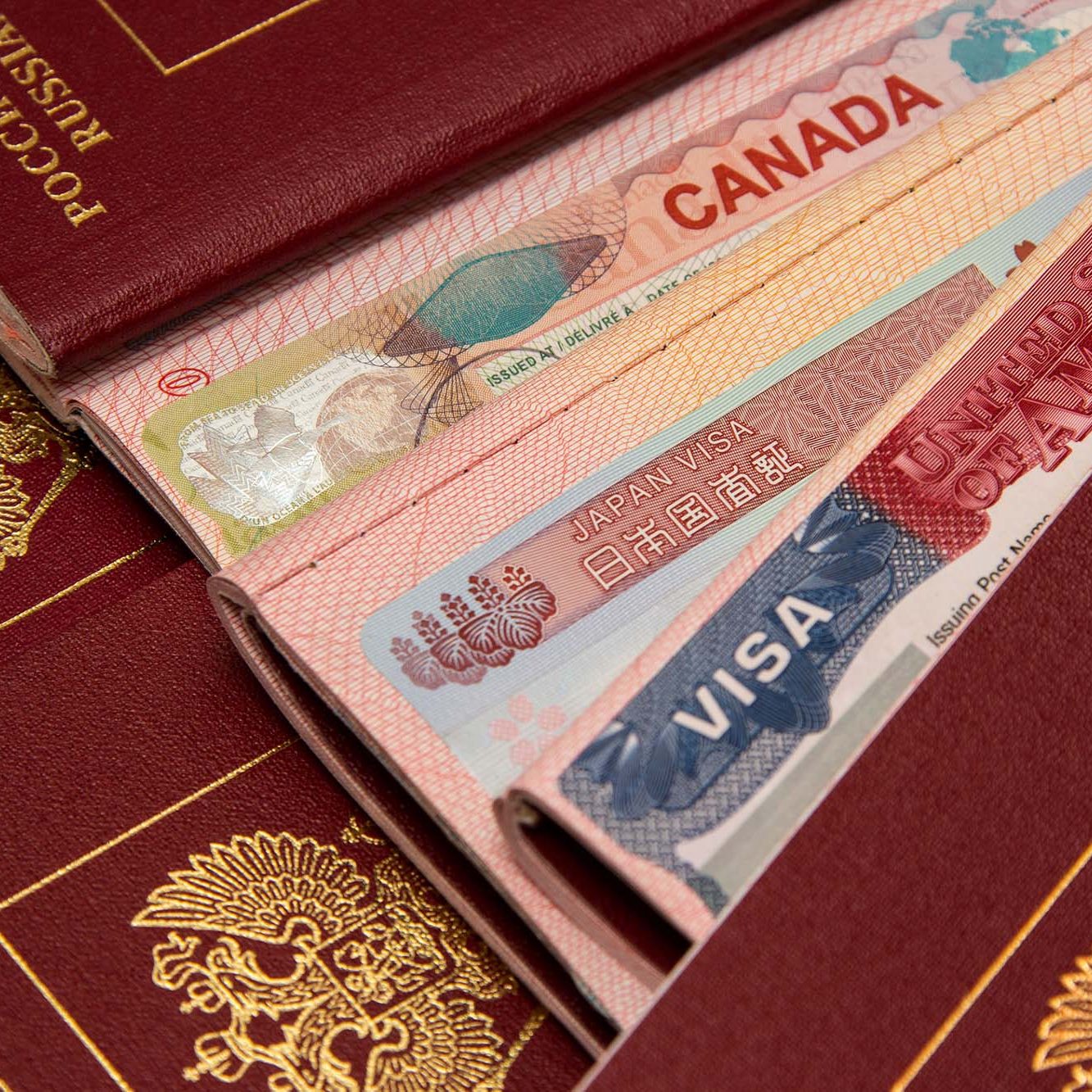 Passports sitting on table